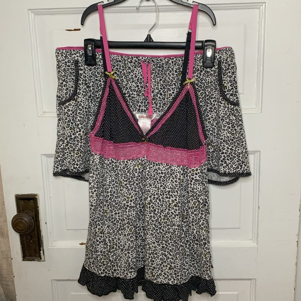 Pink Animal Print Stretchy Pajama Loungewear Camisole and Shorts Set Size XL